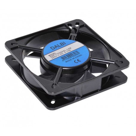Ventilator axial 14W, 220V, vedere din fata cu flansa de montaj patrata