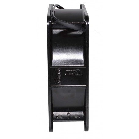 Ventilator axial 58W vedere laterala, profil 60mm, indicator directie flux aer si cabluri de conectare
