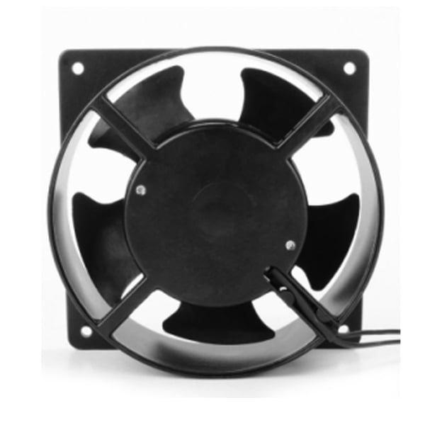 Ventilator axial 22W vazut din fata, palete ABS si rama metalica cu 4 puncte de fixare