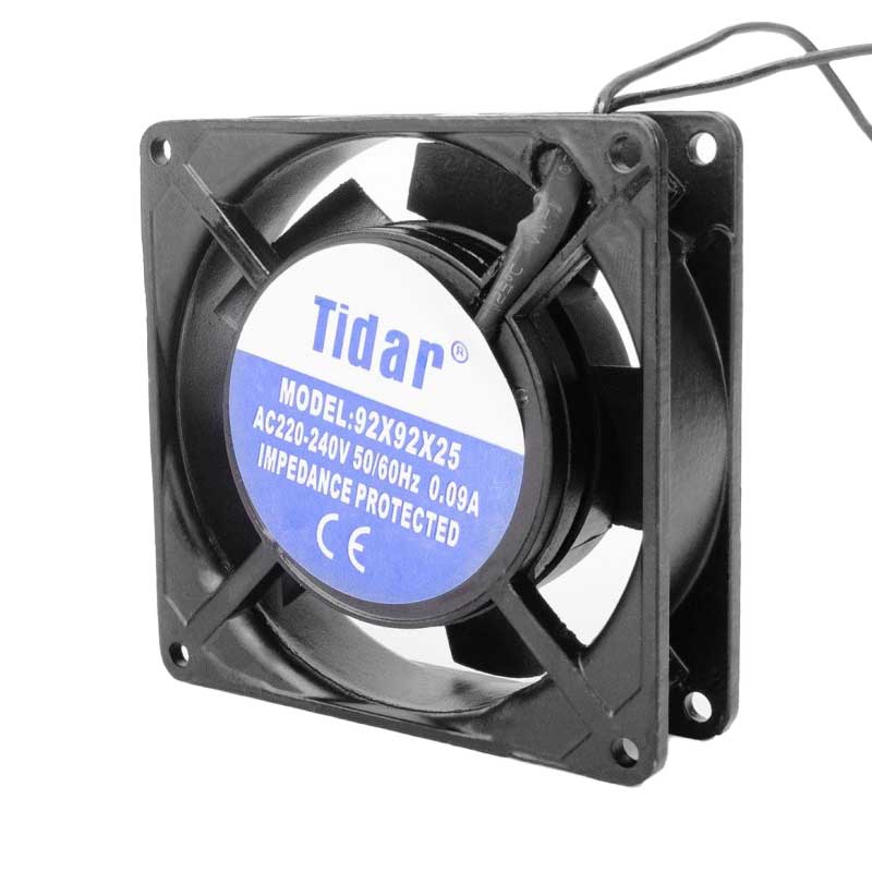 Ventilator axial 92mm vedere laterala-frontala, 220V, cu fire de conectare