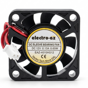 Ventilator DC 12V 0.65W 40x40x12mm tip cooler cu lagar sleeve, carcasa ABS neagra si conector 2 pini