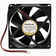 Ventilator DC 12V 80x80x25 mm, 3.27W, sleeve bearing, conector 2 pini, carcasa ABS neagra