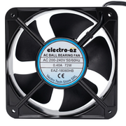 Ventilator metalic cu rulmenti 72W, 220V AC, 180x180x60 mm, cadru patrat negru cu grila frontala