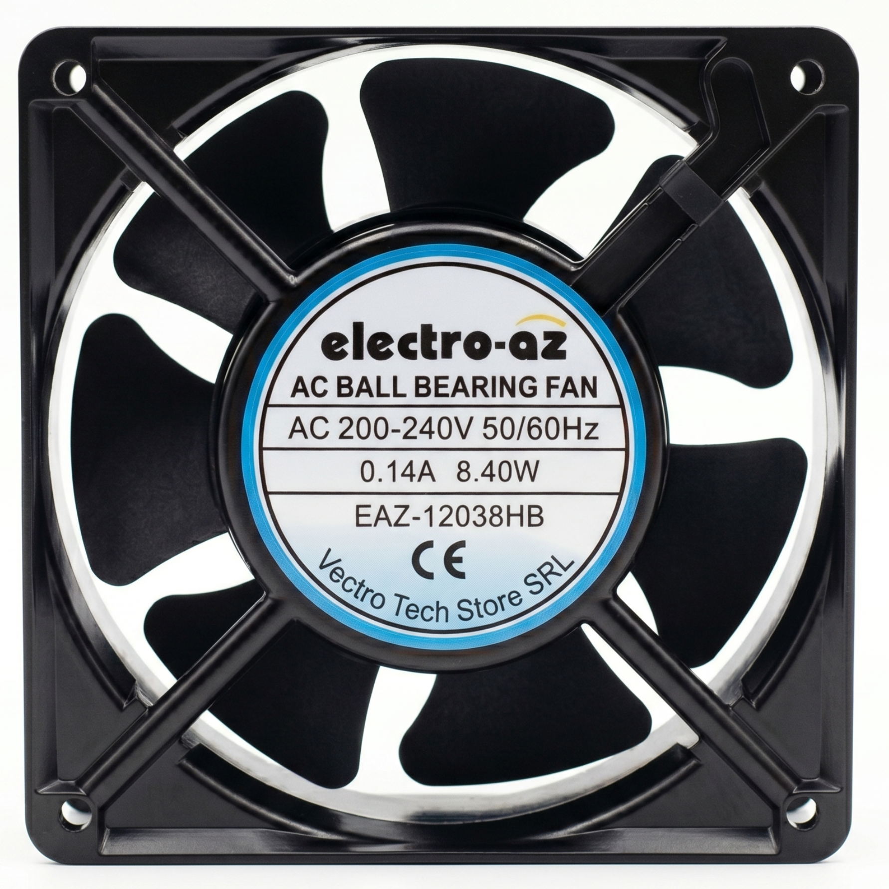 Ventilator metalic cu rulmenti 120x120x38 mm, AC 220V, 8.4W, pentru racire industriala echipamente electrice