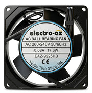 Ventilator metalic cu rulmenti 92x92x25 mm, AC 220V, 17.6W, pentru tablouri electrice si echipamente industriale