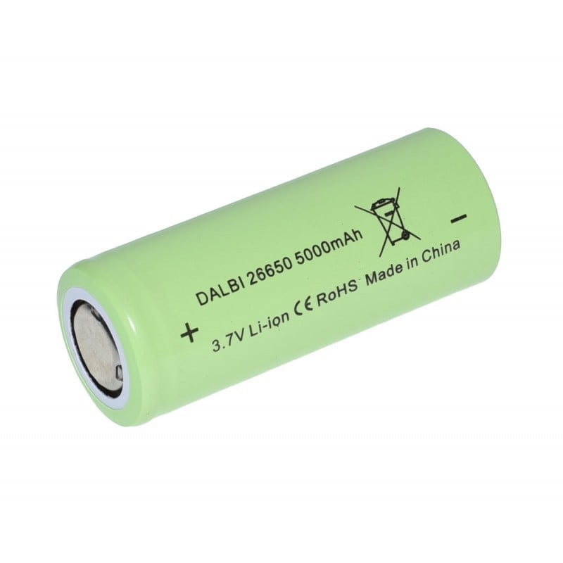 Acumulator Li-Ion 26650 3.7V 5000mAh reincarcabil, capete plate, certificat CE RoHS