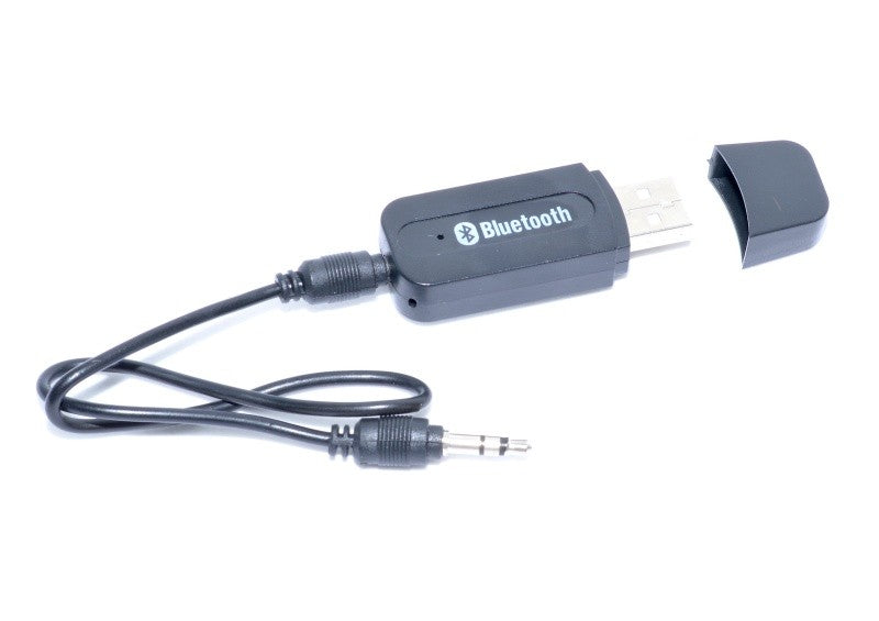 Adaptor Bluetooth USB cu mufa jack 3.5mm si capac protectie, pozitionat oblic