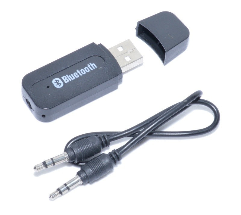 Receptor audio Bluetooth USB cu cablu auxiliar jack-jack inclus in pachet, vedere frontala