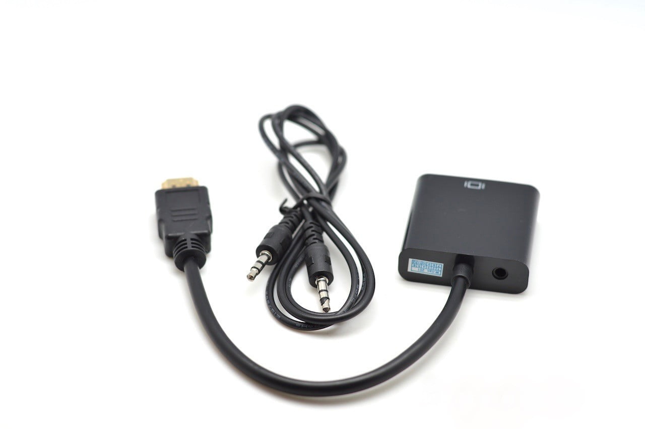 Adaptor convertor HDMI tata la VGA mama cu cablu audio jack 3.5mm inclus, plug-and-play, rezolutie 1920x1200