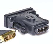 Adaptor DVI tata 24+1 la HDMI mama, contacte placate cu aur, compact, fara cablu