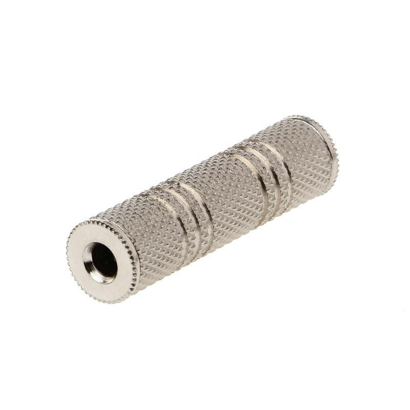 Adaptor audio jack 3,5 mm stereo metalic, unghi diagonal cu intrare vizibila