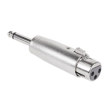 Adaptor jack mono la XLR mama, detaliu conector, sistem de blocare vizibil