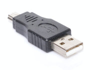 Adaptor Mini USB tata la USB tata, 5 pini, contacte metalice placate, compact pentru transfer date si incarcare