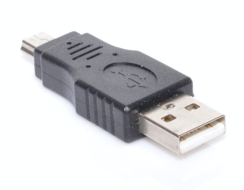 Adaptor Mini USB tata la USB tata, 5 pini, contacte metalice placate, compact pentru transfer date si incarcare