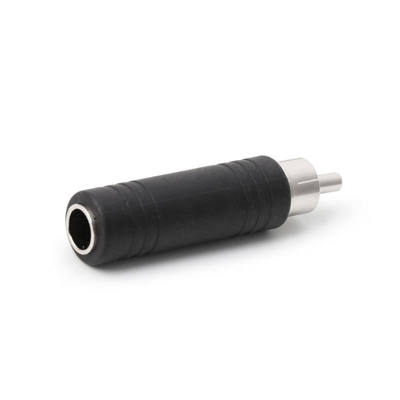 Adaptor RCA tata Jack 6.3 mama vazut din lateral, mufa mama vizibila in prim-plan