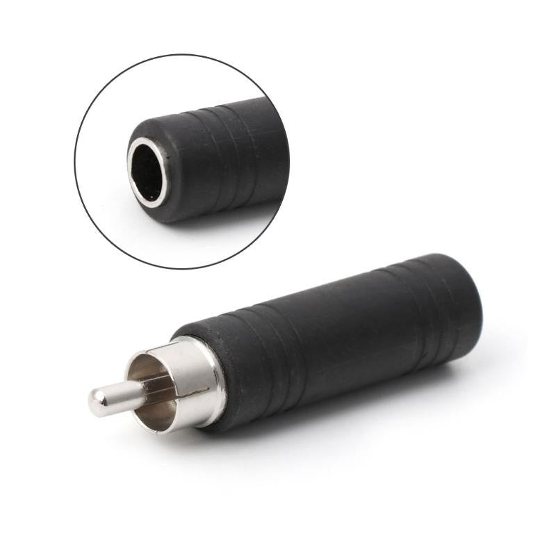 Adaptor RCA tata Jack 6.3 mama cu detaliu marire mufa jack si maner cauciuc ranforsat