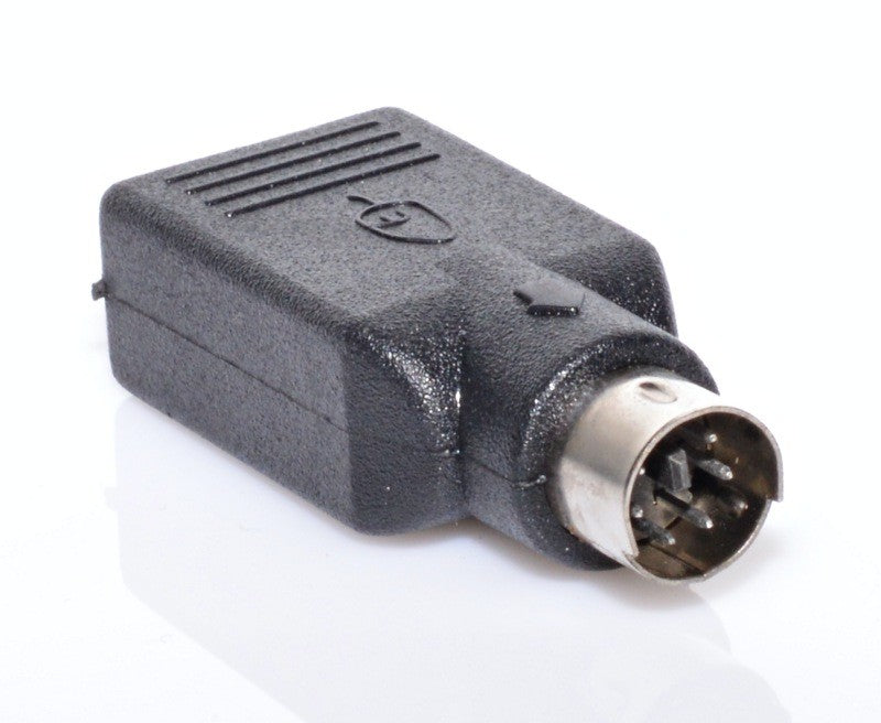 Adaptor USB-PS2 cu mufa PS2 tata vizibila, pini metalici in detaliu, constructie robusta din plastic