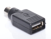 Adaptor USB mama la PS2 tata pentru mouse si tastatura, mufa USB vizibila frontal, carcasa neagra compacta