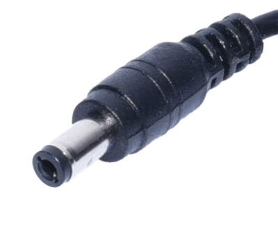 Mufa DC 2.1x5.5mm a alimentatorului 9V, detaliu conector negru pentru dispozitive electronice