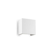 Aplica LED de perete din gesso, design cub minimalist, montaj pe perete, corp alb mat, iluminat bidirectional sus-jos