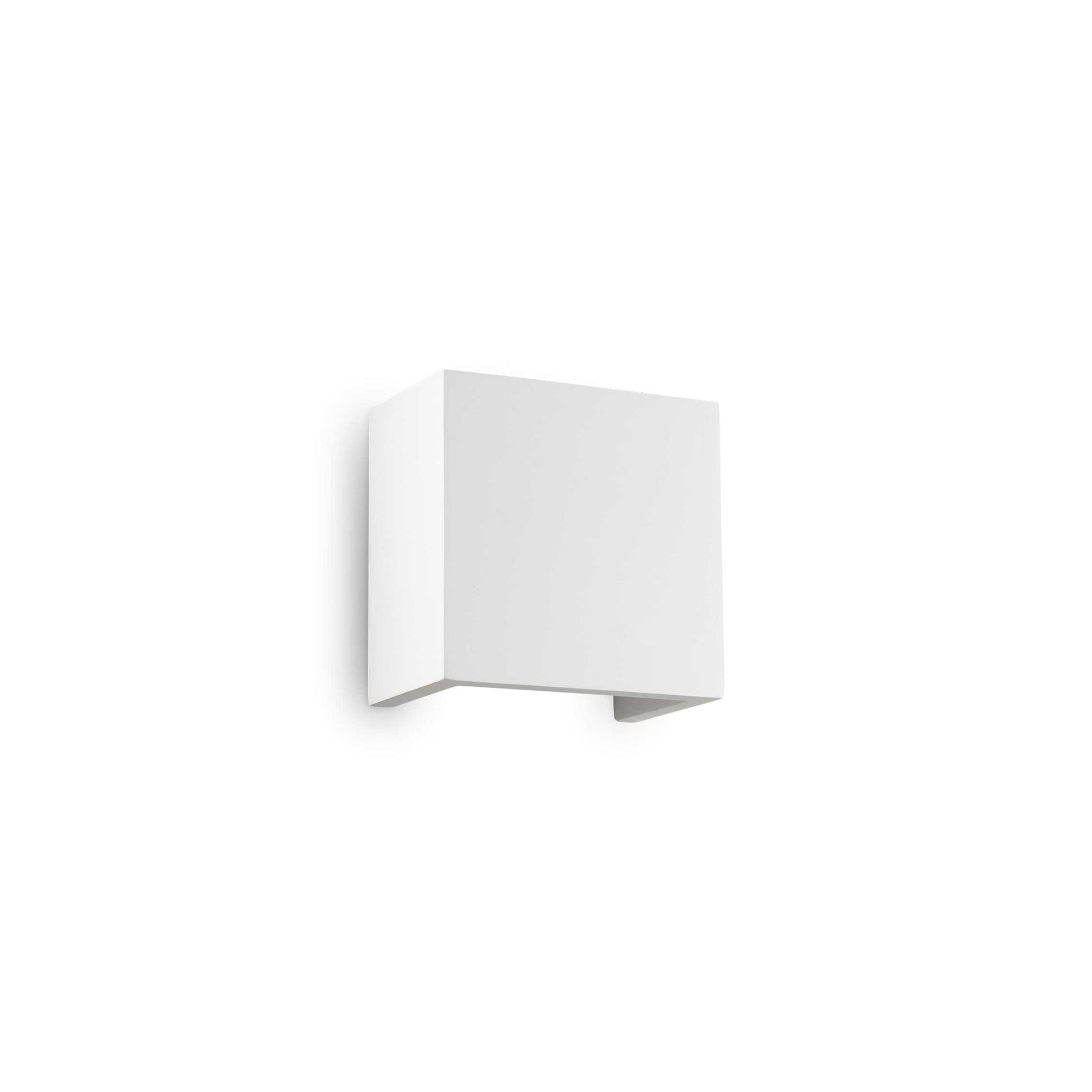 Aplica LED de perete din gesso, design cub minimalist, montaj pe perete, corp alb mat, iluminat bidirectional sus-jos