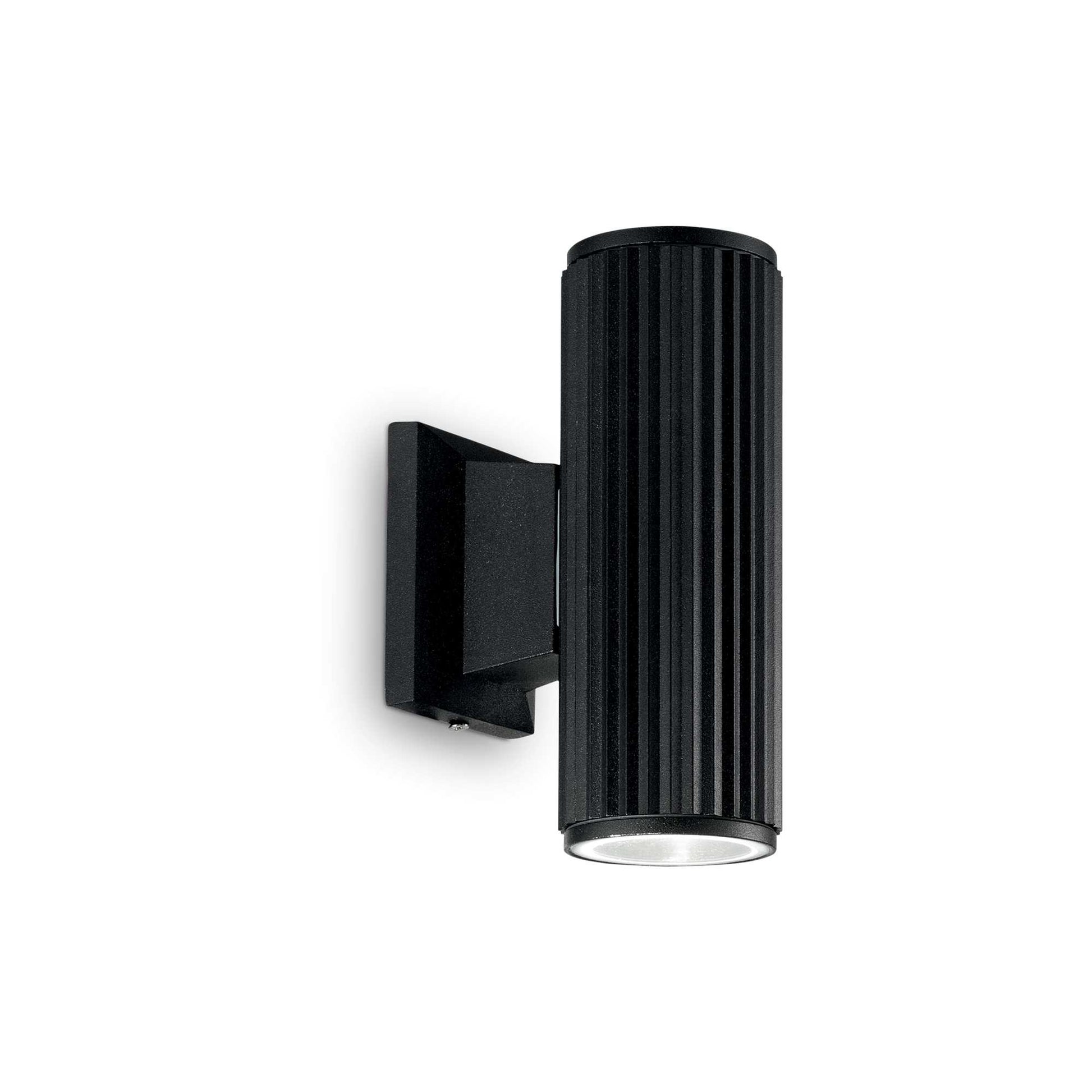 Aplica LED exterior cilindrica neagra, montaj pe perete, iluminare up-down, corp aluminiu, IP44