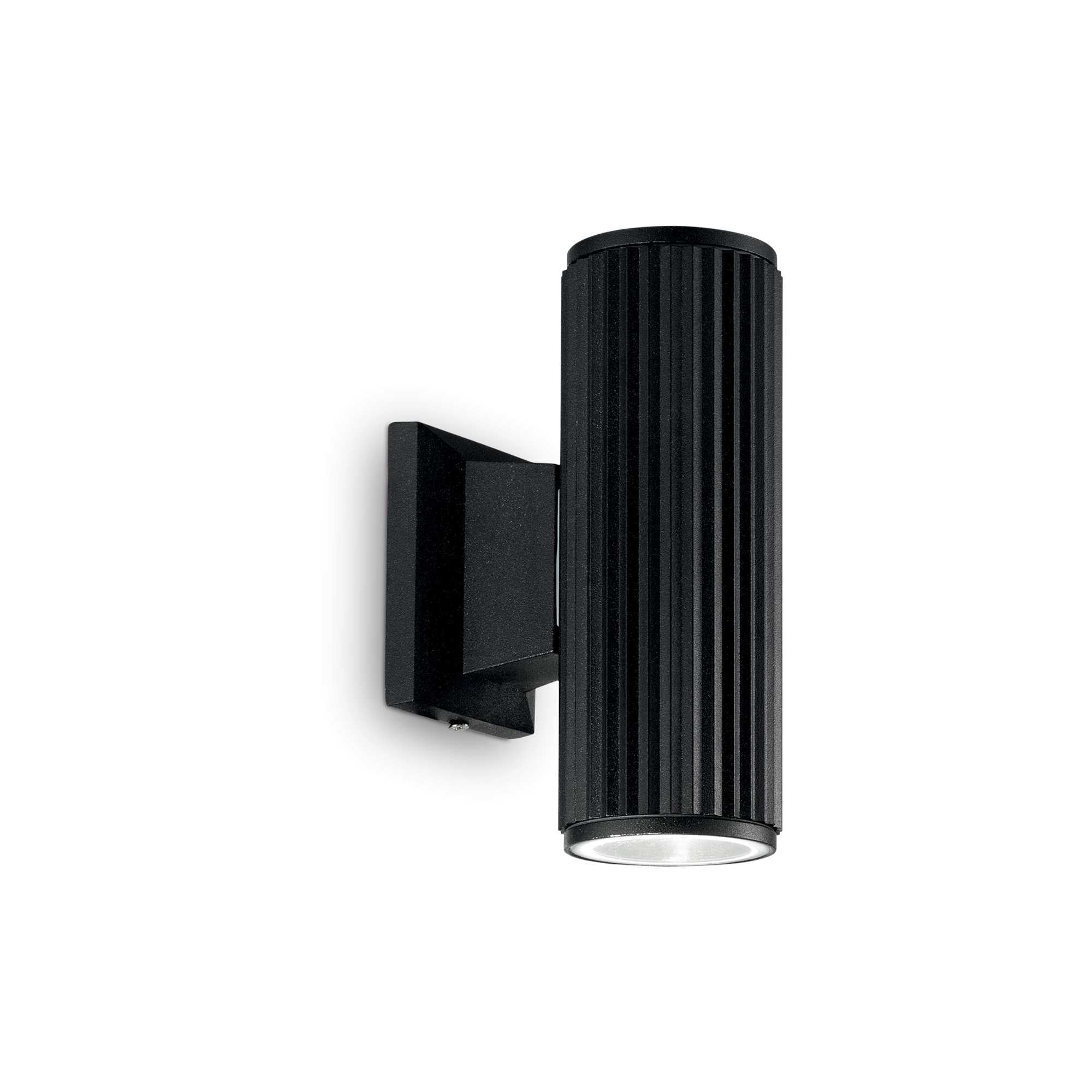 Aplica LED exterior cilindrica neagra, montaj pe perete, iluminare up-down, corp aluminiu, IP44