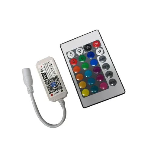 Controler RGB Wi-Fi si telecomanda IR 24 taste pentru banda LED, vedere de ansamblu