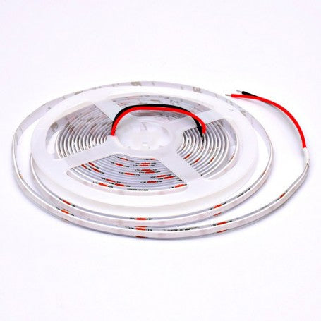 Banda COB LED albastra rola 5m, PCB 8mm, cu fire de conectare vizibile