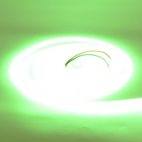 Banda COB LED verde aprinsa, lumina intensa uniforma, unghi iluminare 120 grade, IP20