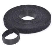 banda velcro cu arici pentru organizare cabluri, latime 1cm, lungime 5m, reutilizabila, negru