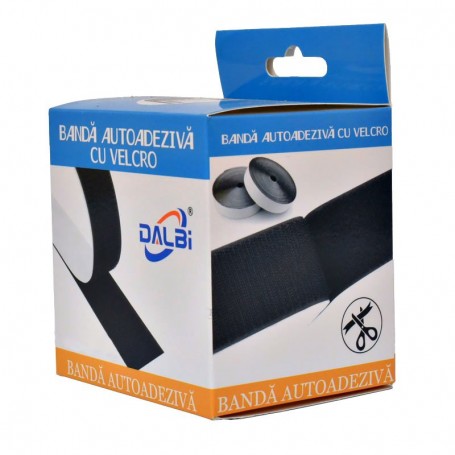 Banda arici autoadeziva in cutie, set 2 role negre retezabile, latime 20mm