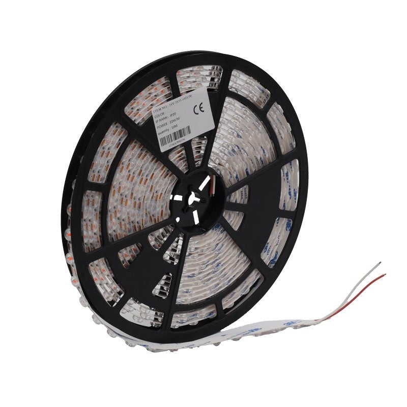 Banda LED 2835 cu lupa pe rola, 24V DC, cabluri de conectare vizibile la capat