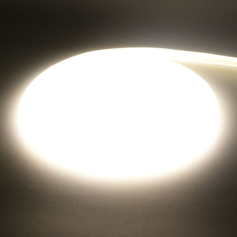 Banda LED COB Neon Flex aprinsa, lumina uniforma alb-neutru 4000K, fara granulatie