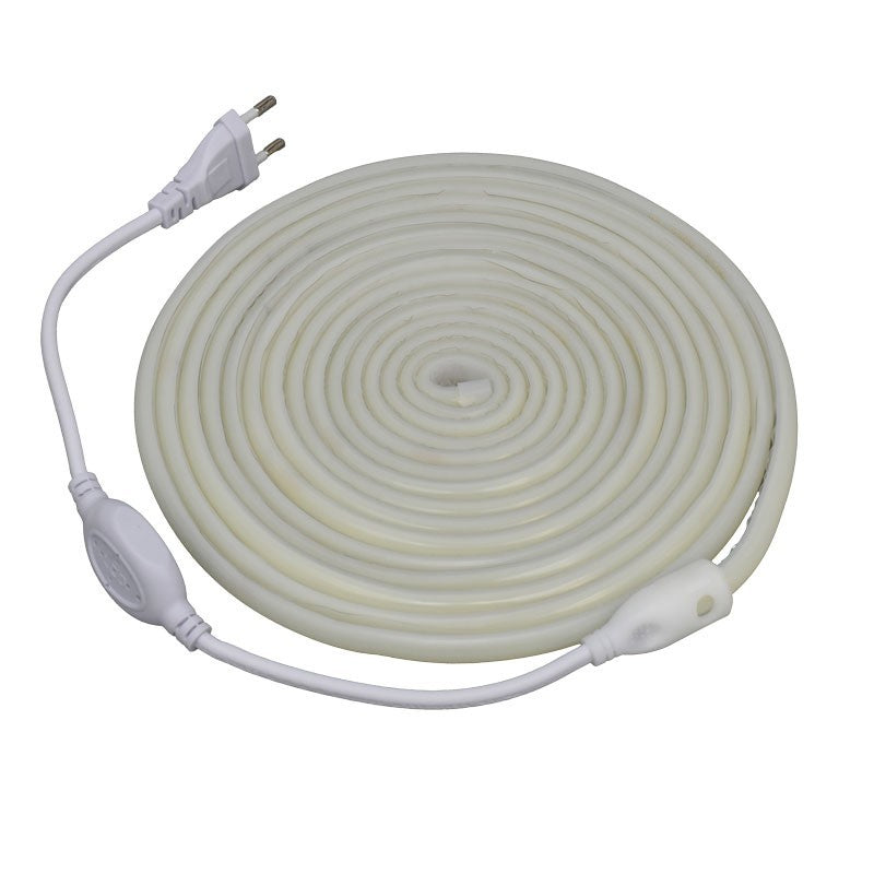 Banda LED COB neon flex 5m rulata cu cablu si stecker inclus, gata de conectat la 220V