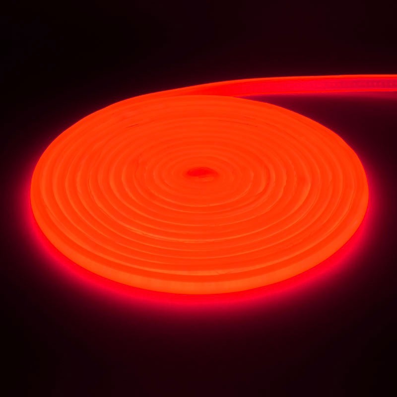Banda LED COB neon flex rosie rulata pe suprafata, efect neon continuu fara puncte