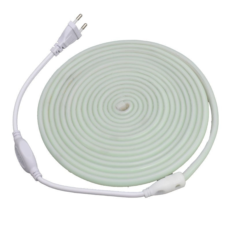 Banda LED neon flex verde, 5m, cu cablu de alimentare 220V si intrerupator inclus, stinsa
