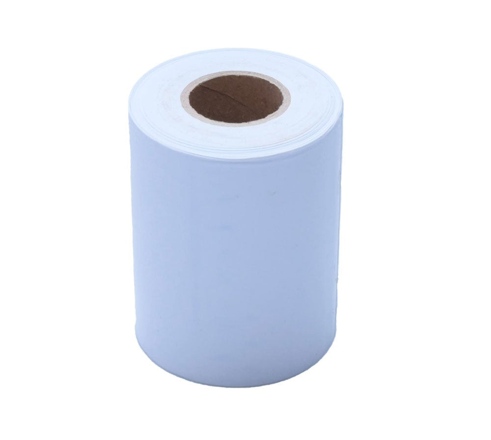 Rola banda matisat PVC alba, vedere frontala verticala, miez carton central