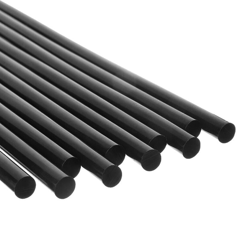 Set bare silicon negru 8mm, suprafata lucioasa, capete rotunde vizibile in prim-plan