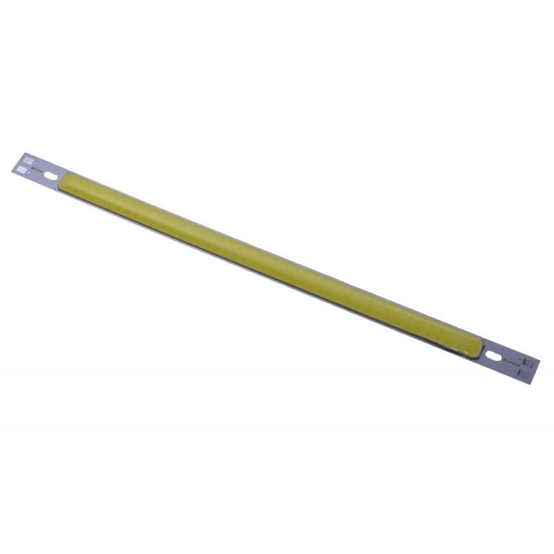 Bara LED COB liniara 10W, vedere completa fata cu chip COB si contacte la capete
