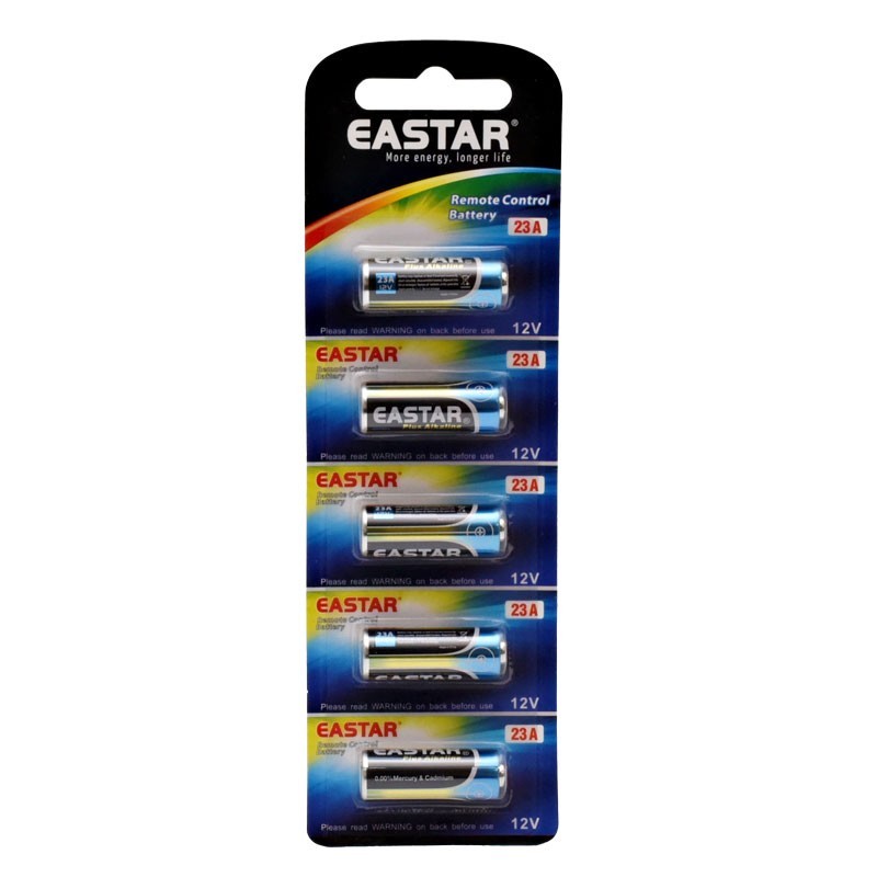 Baterii alcaline A23 12V, set 5 bucati pe blister, pentru telecomenzi auto si dispozitive compacte