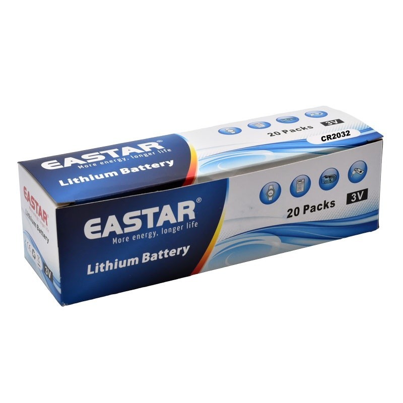 Cutie 20 blistere baterii buton CR2032 litiu 3V, ambalaj comercial pentru stoc