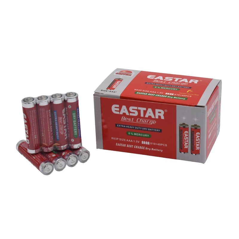 Baterii AAA R03 1.5V Heavy Duty zinc-carbon, pachet 40 bucati, fara mercur, pentru telecomenzi si ceasuri
