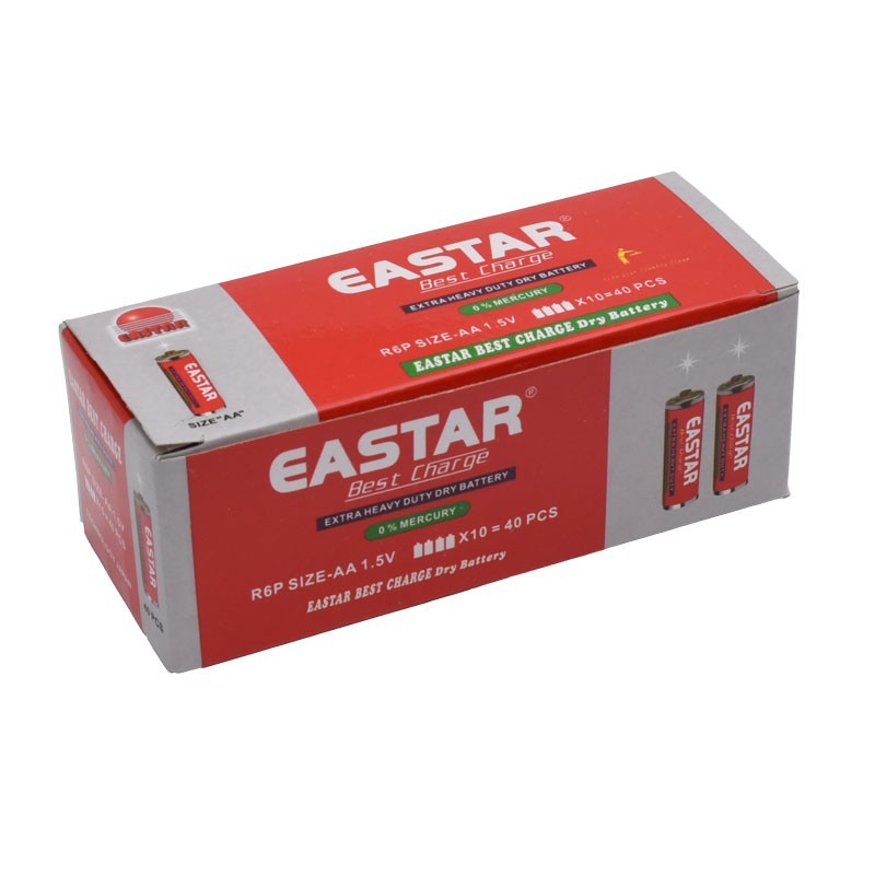 Cutie baterii AA 1.5V Heavy Duty Zinc-Carbon, 40 bucati, ambalaj sigilat vedere frontala