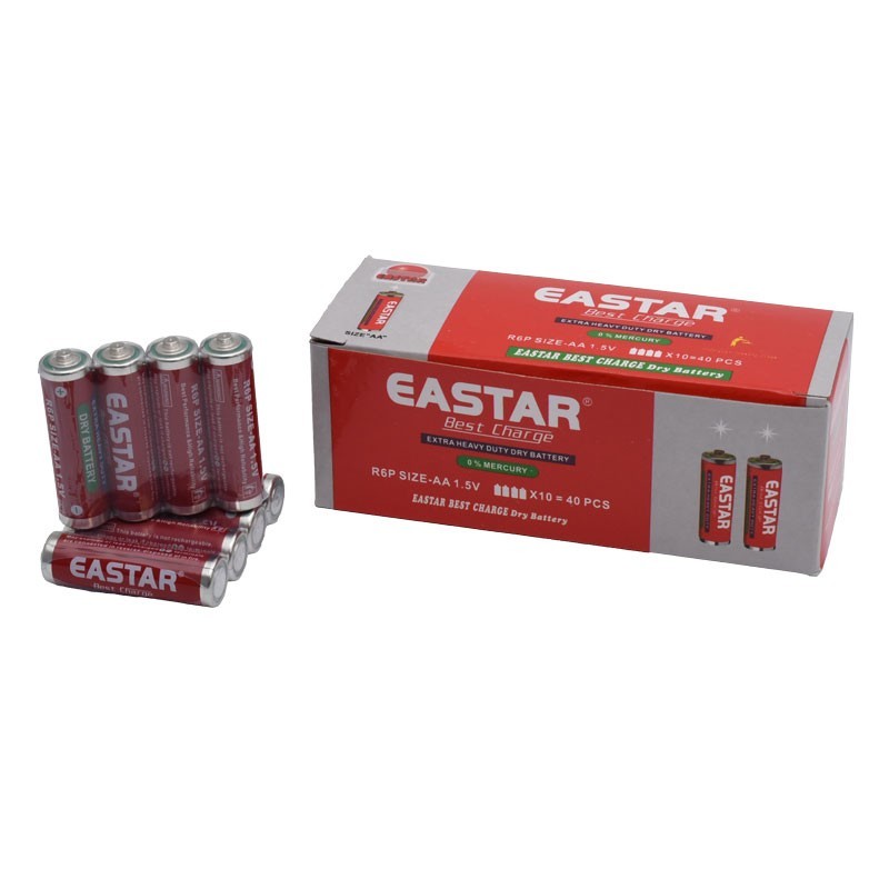 Baterii AA 1.5V Zinc-Carbon Heavy Duty fara mercur, set 40 bucati in cutie, tip R6