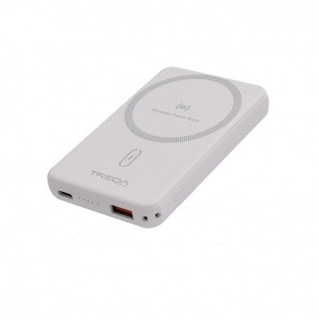 Power bank wireless magnetic 5000mAh, profil slim 10mm, port USB-A si USB-C vizibile