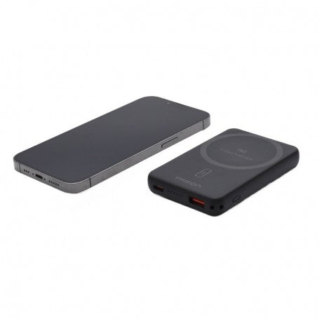 Power bank magnetic 15W atasat wireless de smartphone, utilizare practica fara cablu