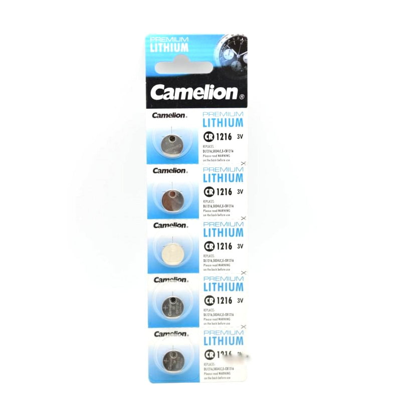 Set 5 baterii buton litiu CR1216 3V, compatibile ceasuri si telecomenzi, ambalaj blister