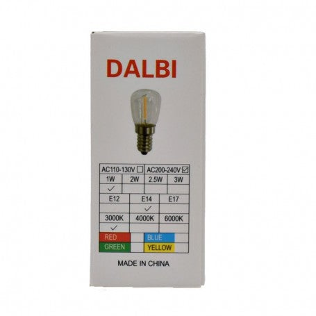 Bec LED cuptor E14 1W, specificatii tehnice pe cutie: tensiune AC200-240V, temperatura culoare 3000K