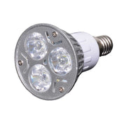 Bec LED E14 3W cu 3 diode, soclu mic, lumina alba rece 6000K, carcasa aluminiu cu nervuri de racire